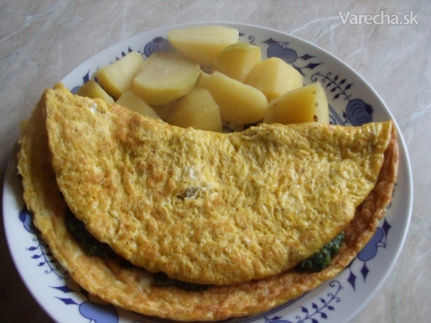 Sýrová omeleta se špenátem (fotorecept) recept