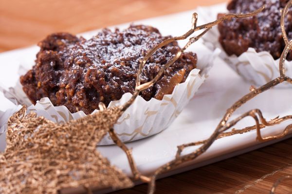 Muffiny z ovsených vločiek s kakaom