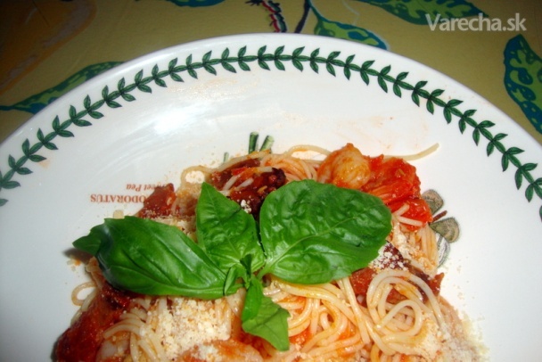 Krevety so špagetami a s paradajkovou omáčkou (fotorecept ...