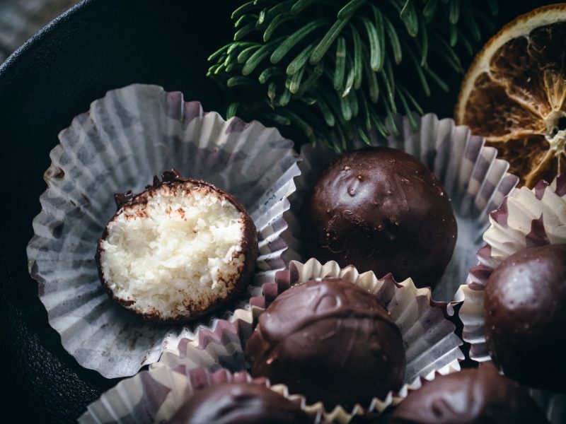 kokosové guľky v čokoláde