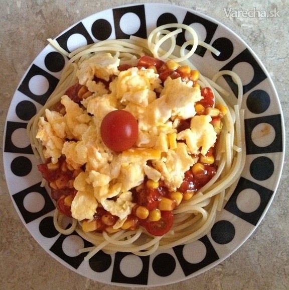 Cesnakové špagety s vajíčkom recept