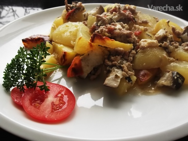 Zapečené mäso, baklažán a zemiaky na spôsob musaky (fotorecept ...
