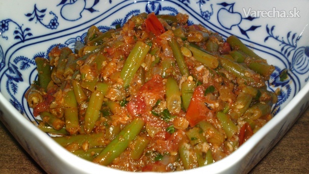 Pikantné zelené fazuľkové struky s paradajkami (fotorecept ...