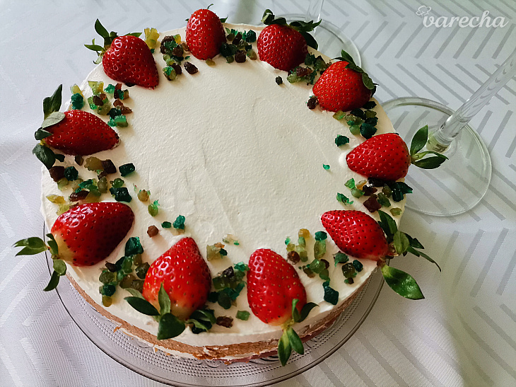 Vanilková torta s jahodovým želé (fotorecept) recept