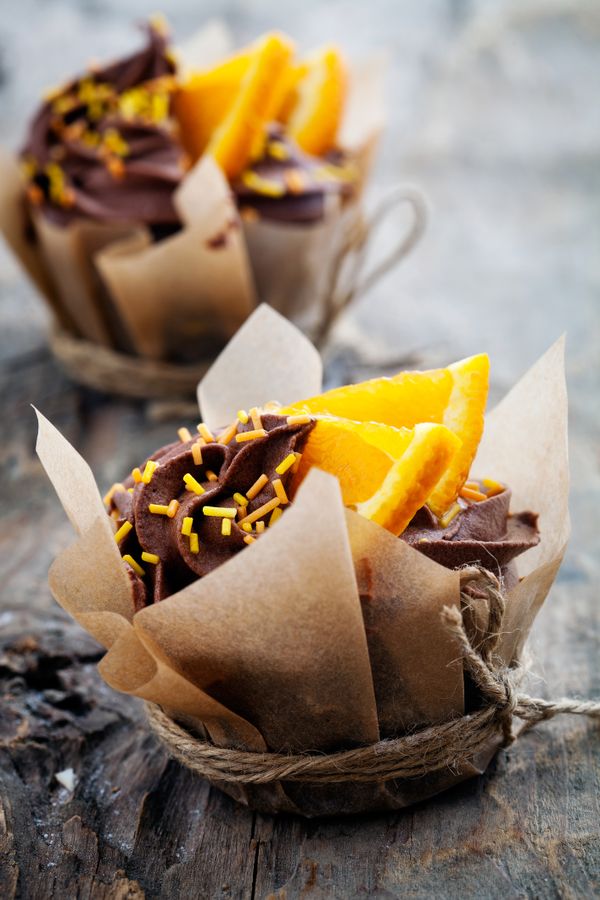 Pomarančové cupcakes s čokoládou