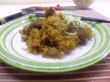 Wok Kuracie mäso piatich vôní s cibuľovou ryžou