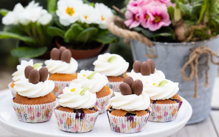 Vanilkové cupcakes s čučoriedkami recept