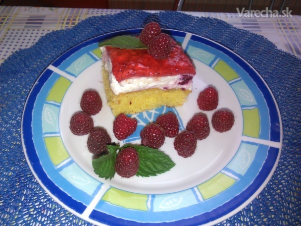 Tvarohový koláč s malinami (fotorecept) recept