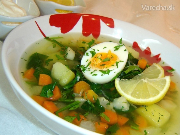 Špenátová polievka so zeleninou (fotorecept) recept