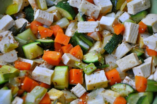 Tofu dusené so zeleninou