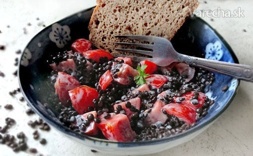 Rajský salát s černou čočkou recept