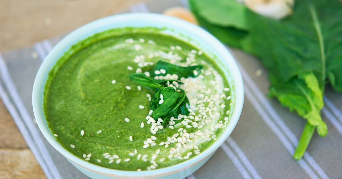Zelená polievka s bylinkami recept 50min.