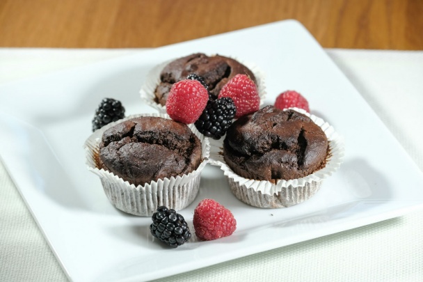 Fazuľové muffiny s horkou čokoládou (fotorecept) recept