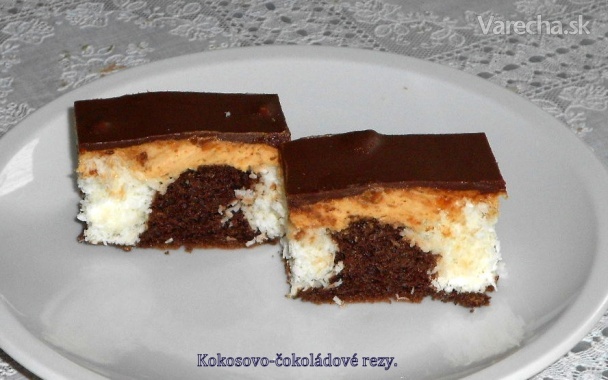 Kokosovo-čokoládové rezy (fotorecept) recept