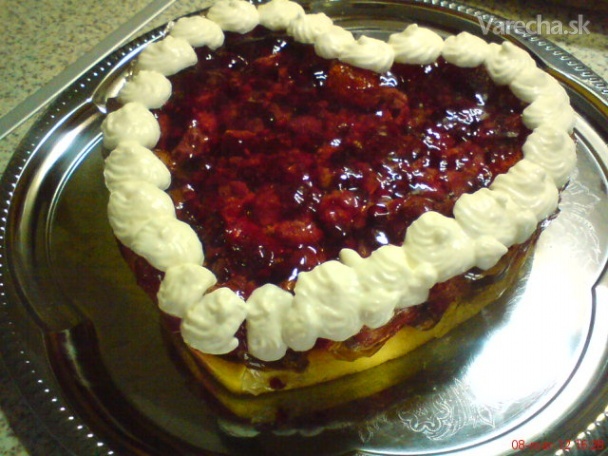 Piškótová ovocná torta (fotorecept) recept
