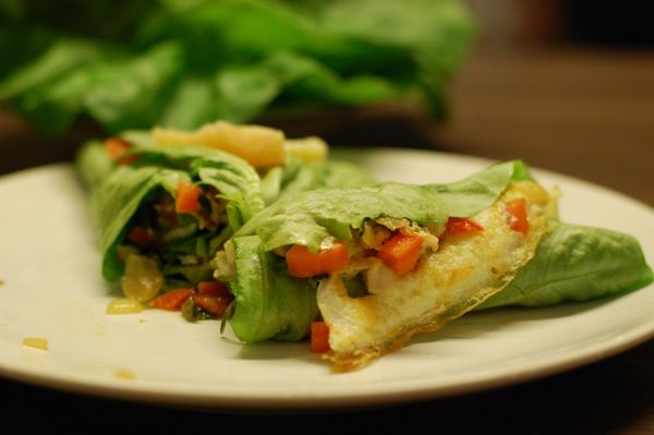 FOTORECEPT: Fitness omeleta v šalátovom liste