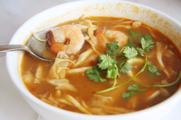 Thajská polievka s krevetami