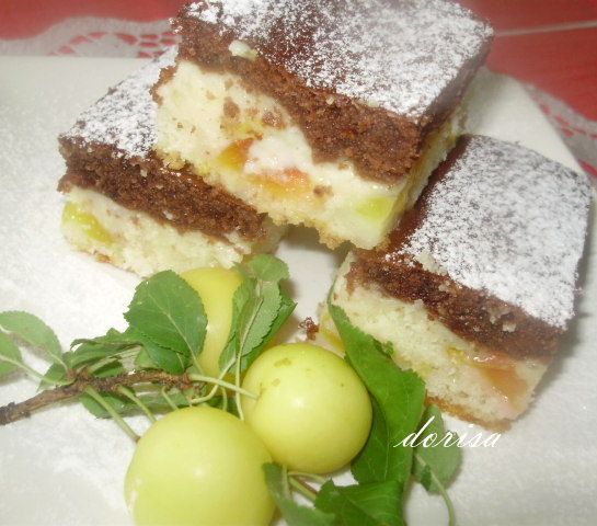 Mirabelkový koláč s pudingom