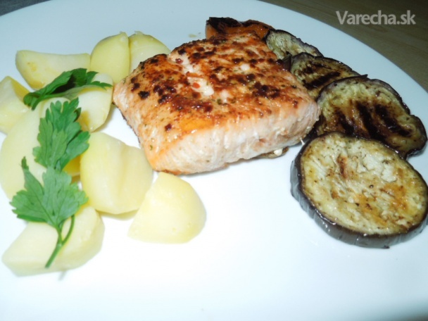 Grilovaný losos s grilovanou zeleninou (fotorecept) recept ...