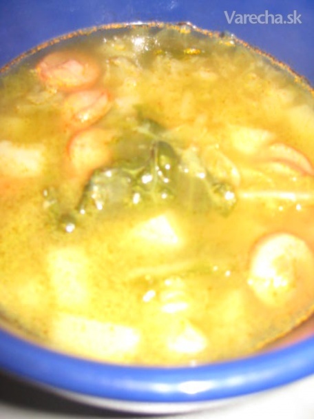 Kelová polievka s párkom (fotorecept) recept