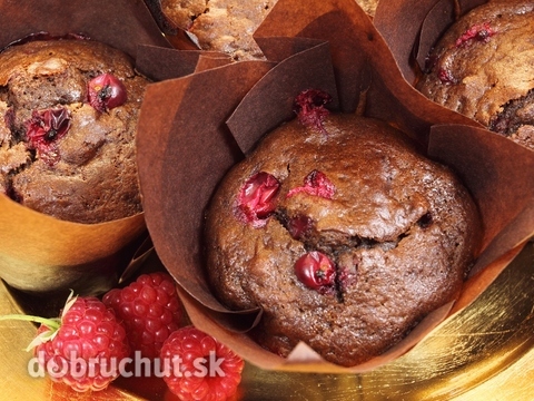 Malinovo-čokoládové muffiny