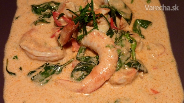 Choo Chee Goong, ชูชีกุ้ง, krevety v karí omáčke recept