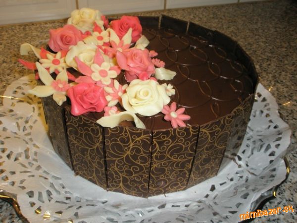 Čokoládový dort s transfer folií pro dceru k 20 narozeninám ...
