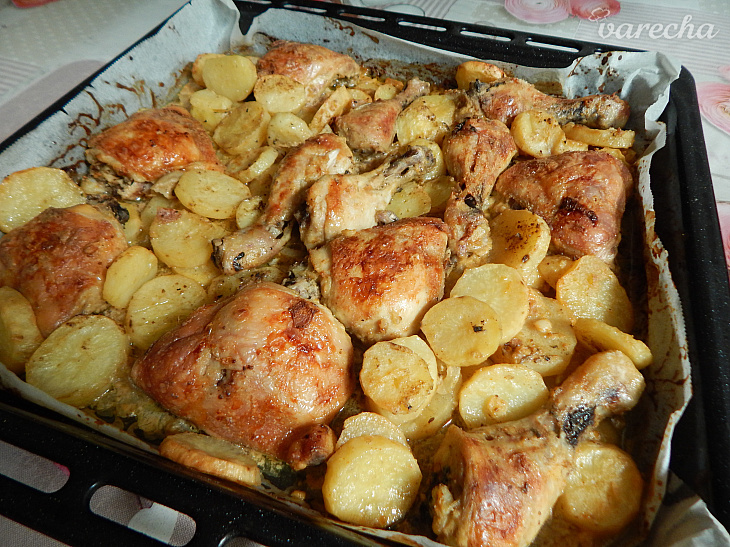 Kurča v marináde pečené so zemiakmi (fotorecept) recept ...