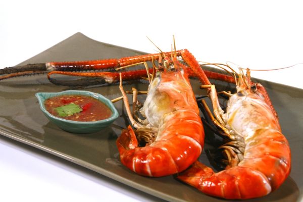 Grilované krevety s thajskou omáčkou z palmového cukru ...