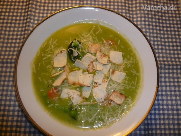 Krémová brokolicovo-hrášková polievka (fotorecept) recept ...