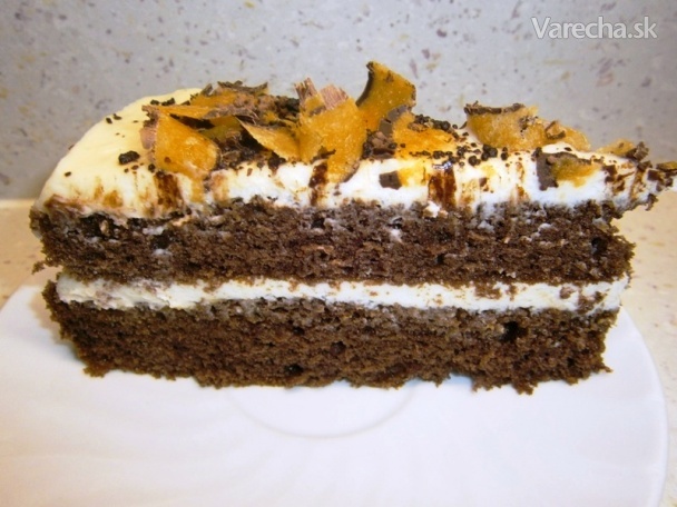 Torta s krémom z bielej čokolády, tvarohu a šľahačky (fotorecept ...