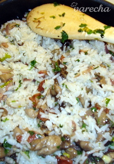 Skladané rizoto s hubami a zeleninovým šalátom (fotorecept) recept