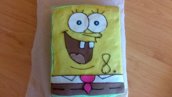 Čokoládovo banánová narodeninová torta Spongebob ...