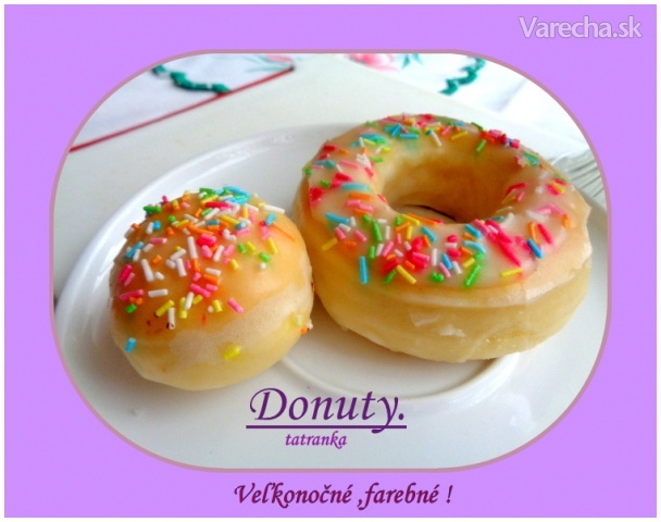 Farebné veľkonočné donuty (fotorecept) recept