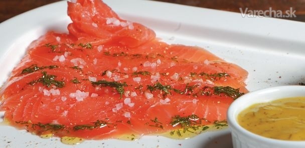 Marinovaný losos – Gravadlax s horčicovou omáčkou recept ...